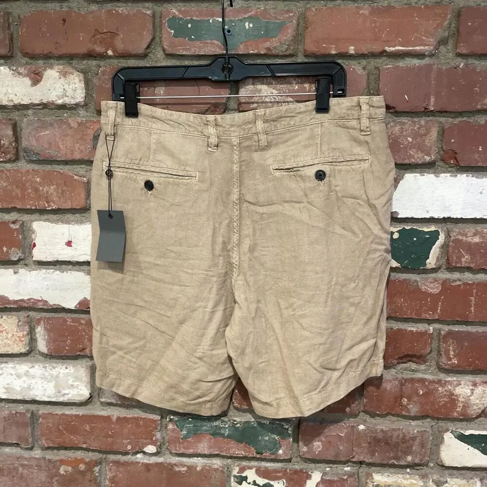 NWT $128 John Varvatos Edma  Flat Front Shorts In Hemp Size 31 - Picture 4 of 5
